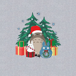 Свитшот хлопковый мужской New Year Totoro, цвет: меланж — фото 2