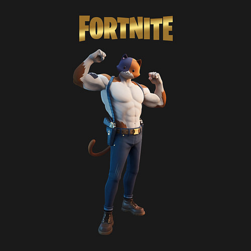 Мужской свитшот Meowcles Fortnite 2 / Черный – фото 3