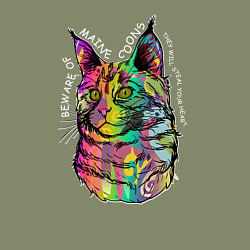 Свитшот хлопковый мужской Берегись мейнкуна, цвет: авокадо — фото 2