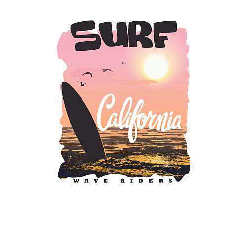 Мужской свитшот Surf California / Белый – фото 3