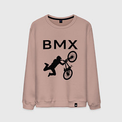 Свитшот хлопковый мужской Велоспорт BMX Z, цвет: пыльно-розовый