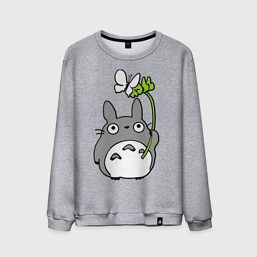 Мужской свитшот Totoro и бабочка / Меланж – фото 1