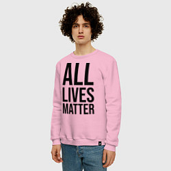 Свитшот хлопковый мужской ALL LIVES MATTER, цвет: светло-розовый — фото 2