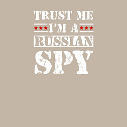 Свитшот хлопковый мужской Trust me im a RUSSIAN SPY, цвет: миндальный — фото 2