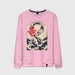 Свитшот хлопковый мужской Морской дракон, цвет: светло-розовый