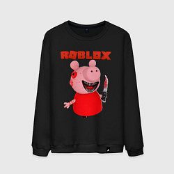 Свитшот хлопковый мужской Свинка Пигги, цвет: черный