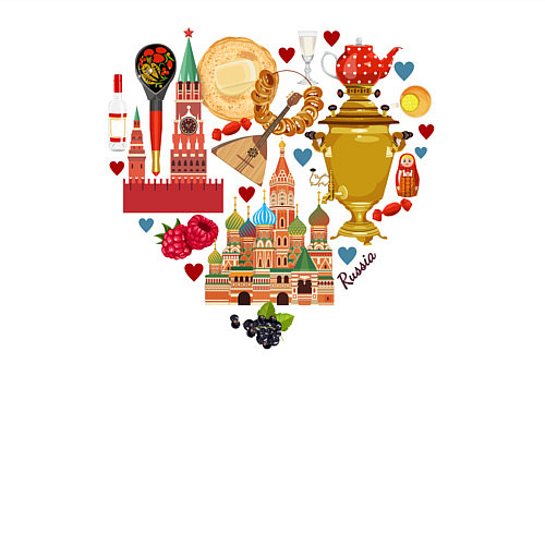 Мужской свитшот LOVE RUSSIA / Белый – фото 3