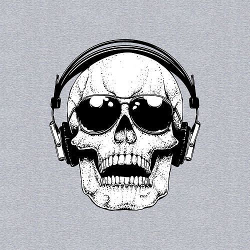 Мужской свитшот Skull Music lover / Меланж – фото 3