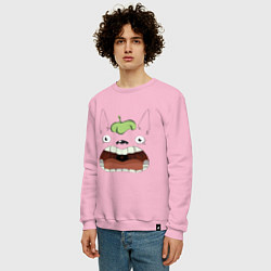 Свитшот хлопковый мужской Scream Totoro, цвет: светло-розовый — фото 2