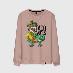 Свитшот хлопковый мужской Tacosaurus, цвет: пыльно-розовый