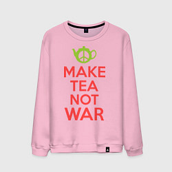 Свитшот хлопковый мужской Make tea not war, цвет: светло-розовый