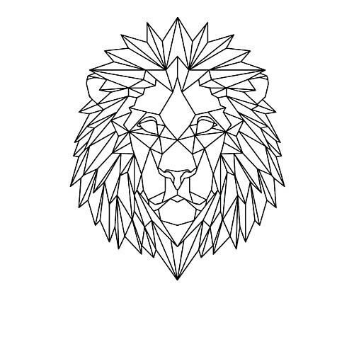 Мужской свитшот Геометрический Лев / Белый – фото 3