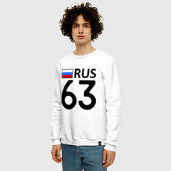 Свитшот хлопковый мужской RUS 63, цвет: белый — фото 2