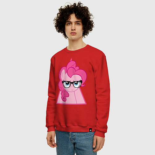 Мужской свитшот Pinky Pie hipster / Красный – фото 3