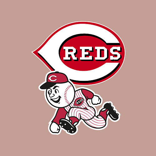 Мужской свитшот Cincinnati reds - baseball team - talisman / Пыльно-розовый – фото 3