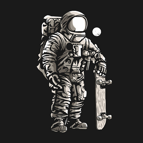 Мужской свитшот Space skateboarding / Черный – фото 3