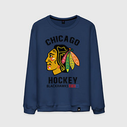 Свитшот хлопковый мужской CHICAGO BLACKHAWKS NHL, цвет: тёмно-синий