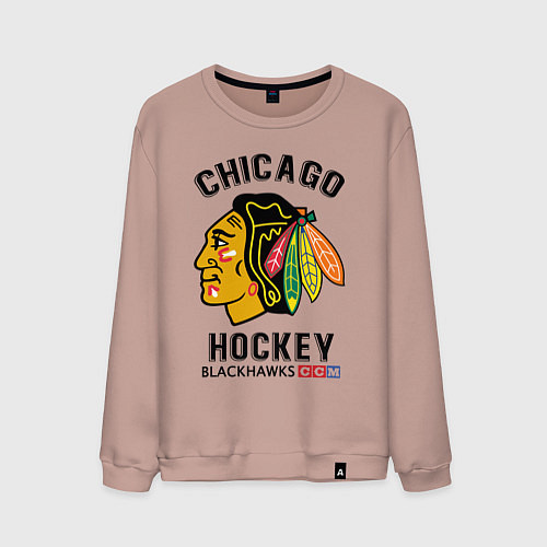 Мужской свитшот CHICAGO BLACKHAWKS NHL / Пыльно-розовый – фото 1