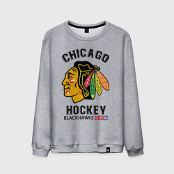 Свитшот хлопковый мужской CHICAGO BLACKHAWKS NHL, цвет: меланж