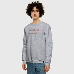 Свитшот хлопковый мужской Radiohead paranoid android, цвет: меланж — фото 2