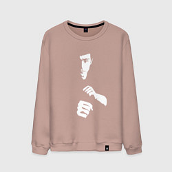 Свитшот хлопковый мужской Брюс Ли, цвет: пыльно-розовый