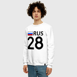 Свитшот хлопковый мужской RUS 28, цвет: белый — фото 2