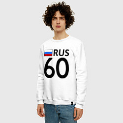 Свитшот хлопковый мужской RUS 60, цвет: белый — фото 2