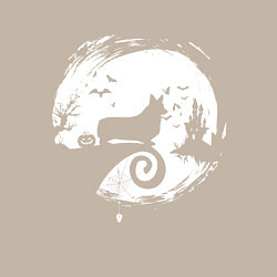 Свитшот хлопковый мужской Полнолуние Корги, цвет: миндальный — фото 2