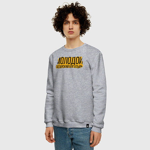 Мужской свитшот Татарский богатырь / Меланж – фото 3