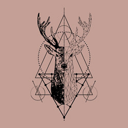 Свитшот хлопковый мужской Polygonal deer, цвет: пыльно-розовый — фото 2