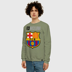 Свитшот хлопковый мужской Barcelona FC, цвет: авокадо — фото 2