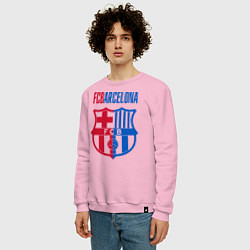 Свитшот хлопковый мужской Barcelona FC, цвет: светло-розовый — фото 2