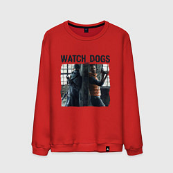 Свитшот хлопковый мужской Watch dogs Z, цвет: красный