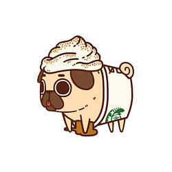 Свитшот хлопковый мужской Сладкий мопс, цвет: белый — фото 2