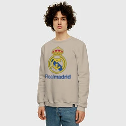 Свитшот хлопковый мужской Real Madrid FC, цвет: миндальный — фото 2