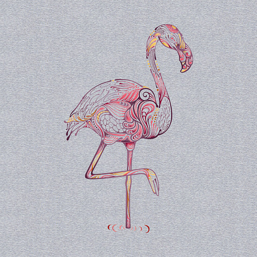 Мужской свитшот Узорчатый фламинго / Меланж – фото 3