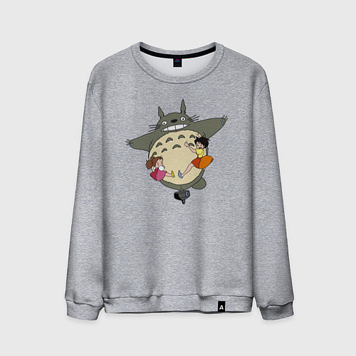 Мужской свитшот Тоторо и девочки / Меланж – фото 1