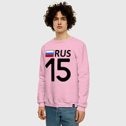 Свитшот хлопковый мужской RUS 15, цвет: светло-розовый — фото 2
