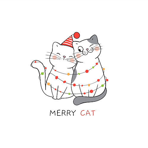 Мужской свитшот Merry Cat / Белый – фото 3