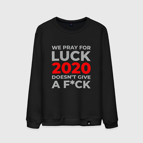 Мужской свитшот 2020 Pray For Luck / Черный – фото 1