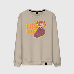 Свитшот хлопковый мужской Nice recieve, цвет: миндальный