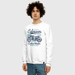 Свитшот хлопковый мужской Мотоцикл, цвет: белый — фото 2