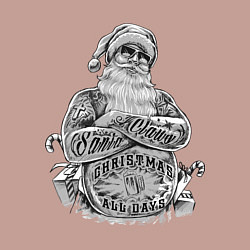 Свитшот хлопковый мужской Плохой Санта, цвет: пыльно-розовый — фото 2