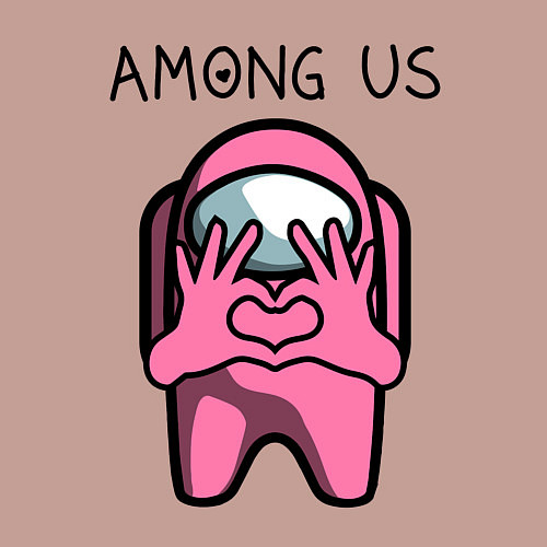 Мужской свитшот AMONG US - СЕРДЕЧКО / Пыльно-розовый – фото 3