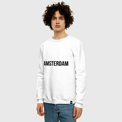 Свитшот хлопковый мужской Amsterdam, цвет: белый — фото 2