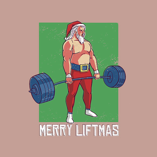 Мужской свитшот Merry Liftmas / Пыльно-розовый – фото 3