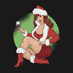 Свитшот хлопковый мужской Pin Up Girl Christmas, цвет: черный — фото 2