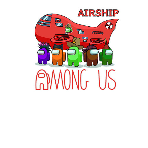 Мужской свитшот AMONG US - Airship / Белый – фото 3