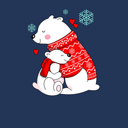 Свитшот хлопковый мужской Медведица с медвежонеком, цвет: тёмно-синий — фото 2