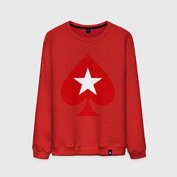 Свитшот хлопковый мужской Покер Пики Poker Stars, цвет: красный
